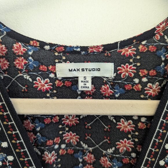 Max Studio red floral cottagecore peasant dress NWOT Size small/medium - Picture 3 of 5